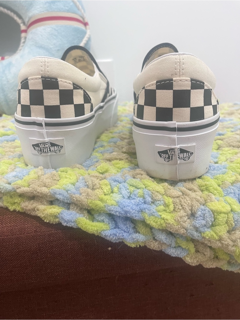 Vans women’s Slip-On Checkerboard Sneakers - Black & White - Picture 2 of 8